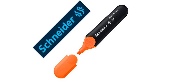 Surligneur schneider job pointe biseautee rechargeable avec maxx 660 refill station  resiste evaporation orange