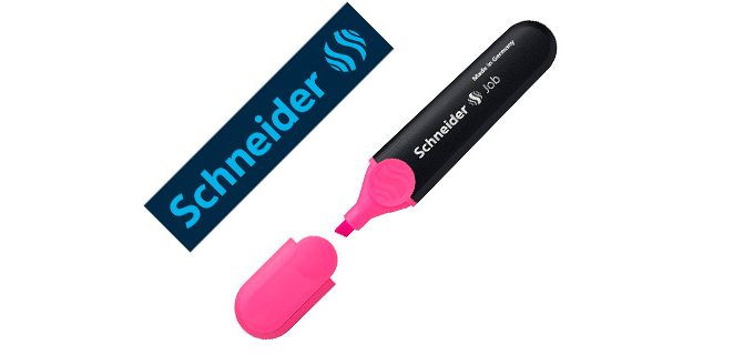 Surligneur schneider job pointe biseautee rechargeable avec maxx 660 refill station  resiste evaporation rose
