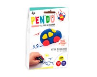 Pate a modeler dtm pen'do crayon a colorier apres       sechage lot 3 couleurs        vehicules