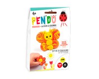 Pate a modeler dtm pen'do crayon a colorier apres       sechage lot 3 couleurs nature