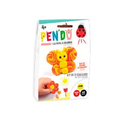 Pate a modeler dtm pen'do crayon a colorier apres       sechage lot 3 couleurs nature