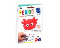 Pate a modeler dtm pen'do crayon a colorier apres       sechage lot 3 couleurs        aquatique