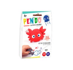 Pate a modeler dtm pen'do crayon a colorier apres       sechage lot 3 couleurs        aquatique