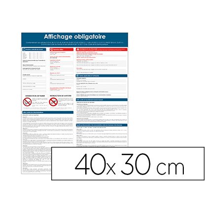 Pancarte affichage obligatoire pvc souple        40x30cm