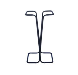 Support sac poubelle industriel tube acier noir    pours sacs 110/130l kit prt  a monter