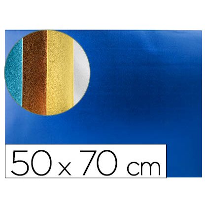 Plaque mousse liderpapel métallisée 50x70cm 60g/m2 épaisseur 2mm unicolore bleu