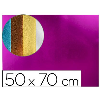 Plaque mousse liderpapel métallisée 50x70cm 60g/m2 épaisseur 2mm unicolore rose