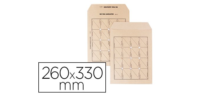 Pochettes Navette, kraft brun, sans gommage