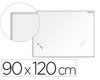 Tableau blanc vanerum sb emaille magnetique cadre      aluminium auget kit fixation  fourni 90x120cm
