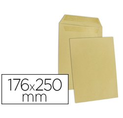 Pochette gpv kraft brun recycle 90g b5 176x250mm      autocollante boite 500 unites