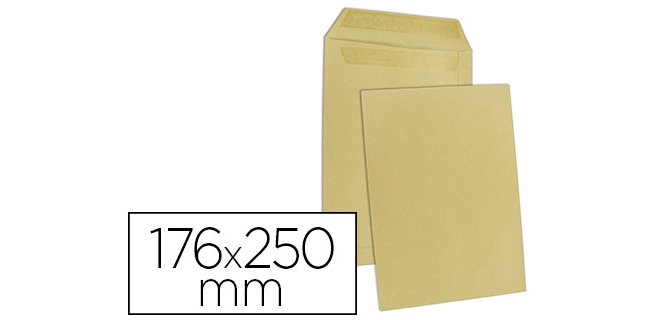 Pochette gpv kraft brun recycle 90g b5 176x250mm      autocollante boite 500 unites