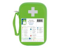 Trousse de secours spéciale école centre aéré fermeture zip 6 compartiments 2 accroches ceinture contenance 77 pièces