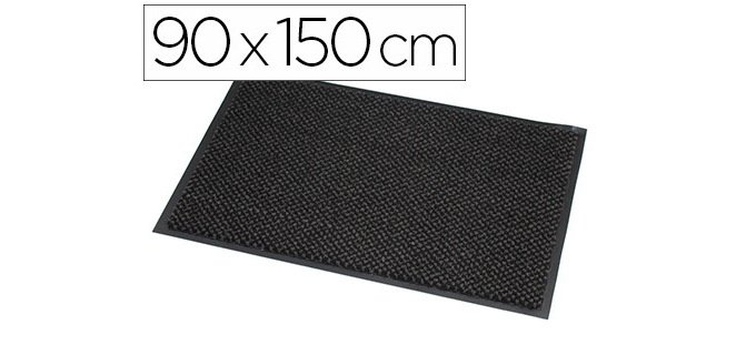 Tapis paperflow absorbant microfibre et polypropylène 90x150cm coloris anthracite