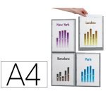 Cadre paperflow polystyrène cadr'info a4 coloris aluminium