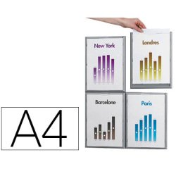 Cadre paperflow polystyrène cadr'info a4 coloris aluminium