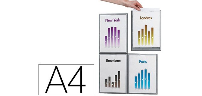 Cadre paperflow polystyrène cadr'info a4 coloris aluminium