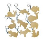 Porte-cles en bois a decorer assortiment differentes       formes 55x55mm lot 10 unites
