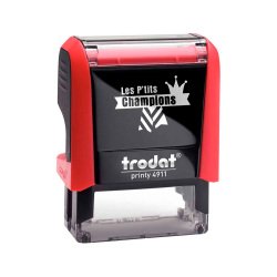 Tampon scolaire trodat enseignant personnalise les   p'tits champions champion     excellent empreinte 38x14mm