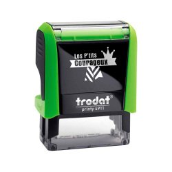 Tampon scolaire trodat enseignant les p'tits         courageux courage tu peux y   arriver empreinte 38x14mm