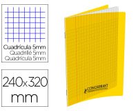 Cahier pique conquerant classique special deficient   visuel polypropylene incolore 240x320mm 96p 90g s2,5mm noir