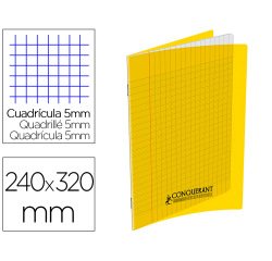 Cahier pique conquerant classique special deficient   visuel polypropylene incolore 240x320mm 96p 90g s2,5mm noir