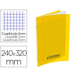 Cahier pique conquerant classique special deficient   visuel polypropylene incolore 240x320mm 96p 90g s2,5mm noir