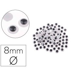 Yeux mobiles fontorpin adhesifs fluorescents 8mm     creations artistiques animaux personnages sachet 40 unites