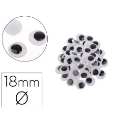 Yeux mobiles fontorpin adhesifs fluorescents 18mm    creations artistiques animaux personnages sachet 12 unites