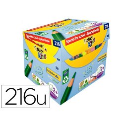 Crayon couleur bic kids evolution triangulaire resine de synthese ultra-resistant   maxi classpack 216un