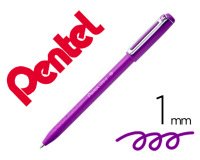 Stylo-bille pentel izee a capuchon pointe moyenne 1mm   encre faible viscosite        rechargeable violet