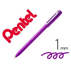 Stylo-bille pentel izee a capuchon pointe moyenne 1mm   encre faible viscosite        rechargeable violet