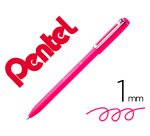 Stylo-bille pentel izee retractable ecriture moyenne  pointe 1mm encre faible       viscosite rechargeable rose