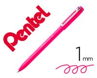 Stylo-bille pentel izee retractable ecriture moyenne  pointe 1mm encre faible       viscosite rechargeable rose