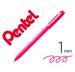 Stylo-bille pentel izee retractable ecriture moyenne  pointe 1mm encre faible       viscosite rechargeable rose