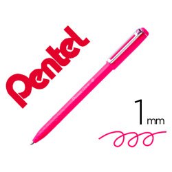 Stylo-bille pentel izee retractable ecriture moyenne  pointe 1mm encre faible       viscosite rechargeable rose