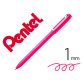 Stylo-bille pentel izee retractable ecriture moyenne  pointe 1mm encre faible       viscosite rechargeable rose