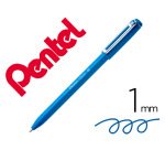 Stylo-bille pentel izee retractable ecriture moyenne  pointe 1mm encre faible       viscosite rechargeable bleu