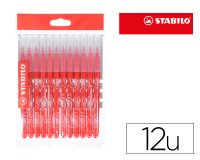 Feutre coloriage stabilo power recharge coffret schoolpack  pointe moyenne bloquée coloris rouge pochette de 12un