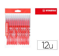 Feutre coloriage stabilo power recharge coffret schoolpack  pointe moyenne bloquée coloris rouge pochette de 12un