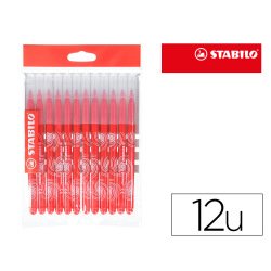 Feutre coloriage stabilo power recharge coffret schoolpack  pointe moyenne bloquée coloris rouge pochette de 12un