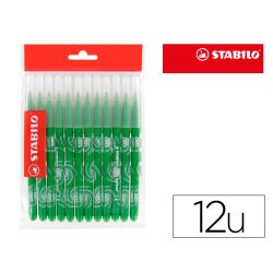 Feutre coloriage stabilo power recharge coffret schoolpack  pointe moyenne bloquée coloris vert pochette de 12un