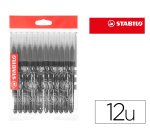 Feutre coloriage stabilo power recharge coffret schoolpack  pointe moyenne bloquée coloris noir pochette de 12un