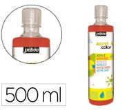 Gouache acrylique pebeo acrycolor indelebile couvrante brillante miscible tout support rouge primaire flacon 500ml