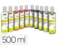 Gouache acrylique pebeo acrycolor indelebile couvrante brillante coloris assortis special fete 10 flacons x 500ml