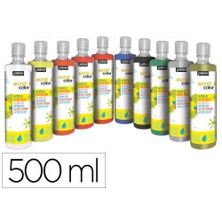 Gouache acrylique pebeo acrycolor indelebile couvrante brillante coloris assortis special fete 10 flacons x 500ml