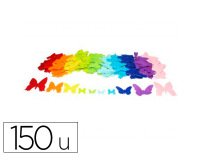 Feutrine papillons adhesive sodertex 1mm 4 tailles 150pieces 10 coloris assortis