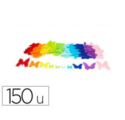 Feutrine papillons adhesive sodertex 1mm 4 tailles 150pieces 10 coloris assortis