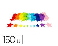 Feutrine adhesive sodertex pack d'etoiles 1mm 4 tailles  150 pcs 10 coloris assortis