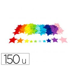 Feutrine adhesive sodertex pack d'etoiles 1mm 4 tailles  150 pcs 10 coloris assortis