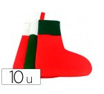 Feutrine sodertex chaussettes de noel 1mm 200x300mm 10 pcs  coloris blanc - rouge blanc - vert et rouge - vert